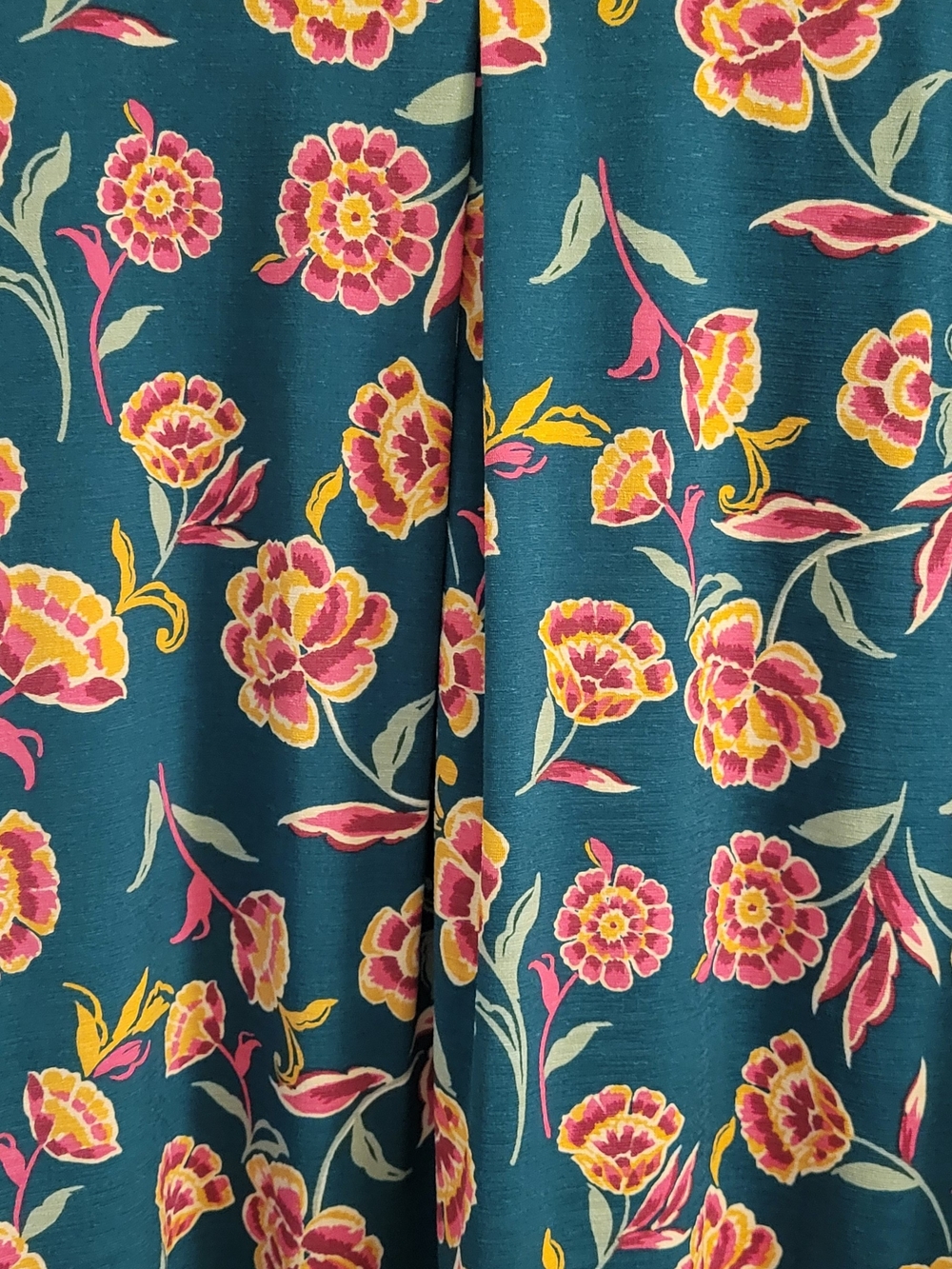 Dear Scarlette LS Floral V-Neck Blouse Teal,Pink,Yellow Flowers Size Sm - Picture 4 of 5